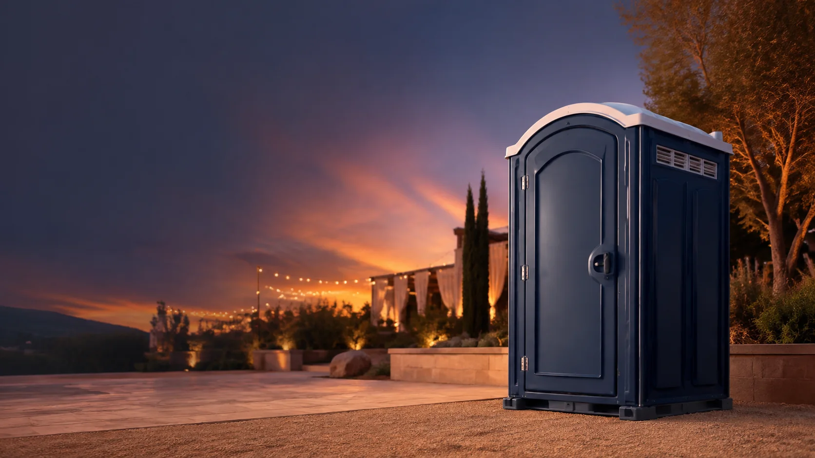Portable restroom shown for rental planning in Mount Prospect, IL